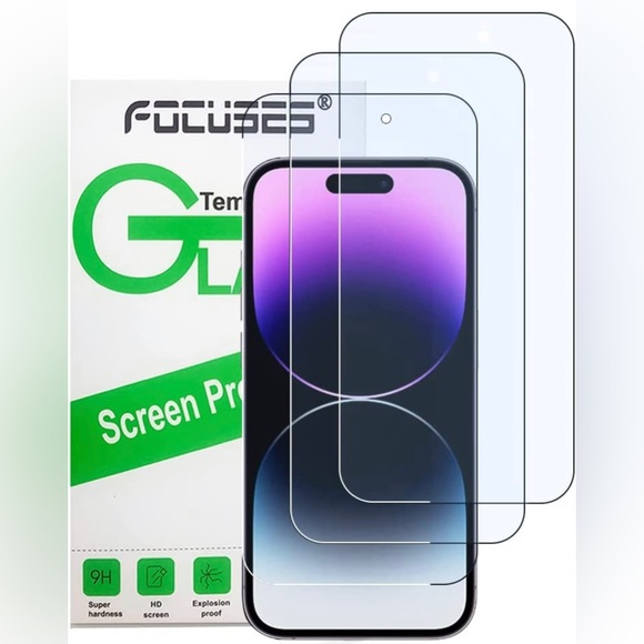 Focuses iPhone 14 Pro Blue Light Screen Protector for iPhone 14 Pro 3-Pack - Picture 1 of 6